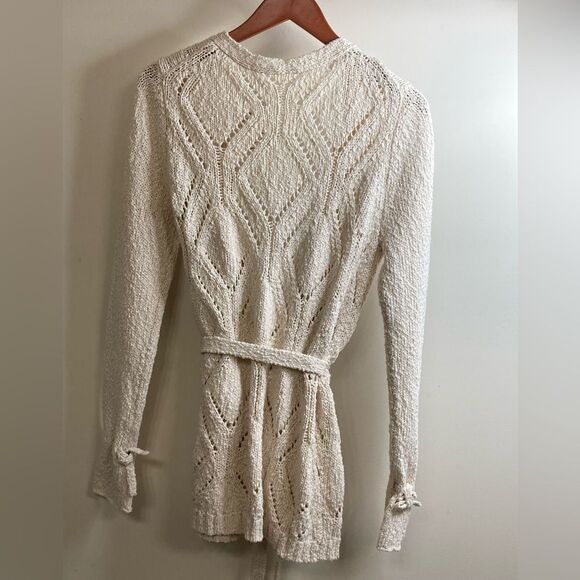 NWT Cream S Tie up Unisex Oversized Slouchy Cardigan with sleeve tie - Picture 5 of 10